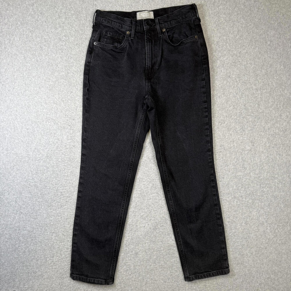 Everlane womens the original cheeky jean black organic cotton size 26 crop